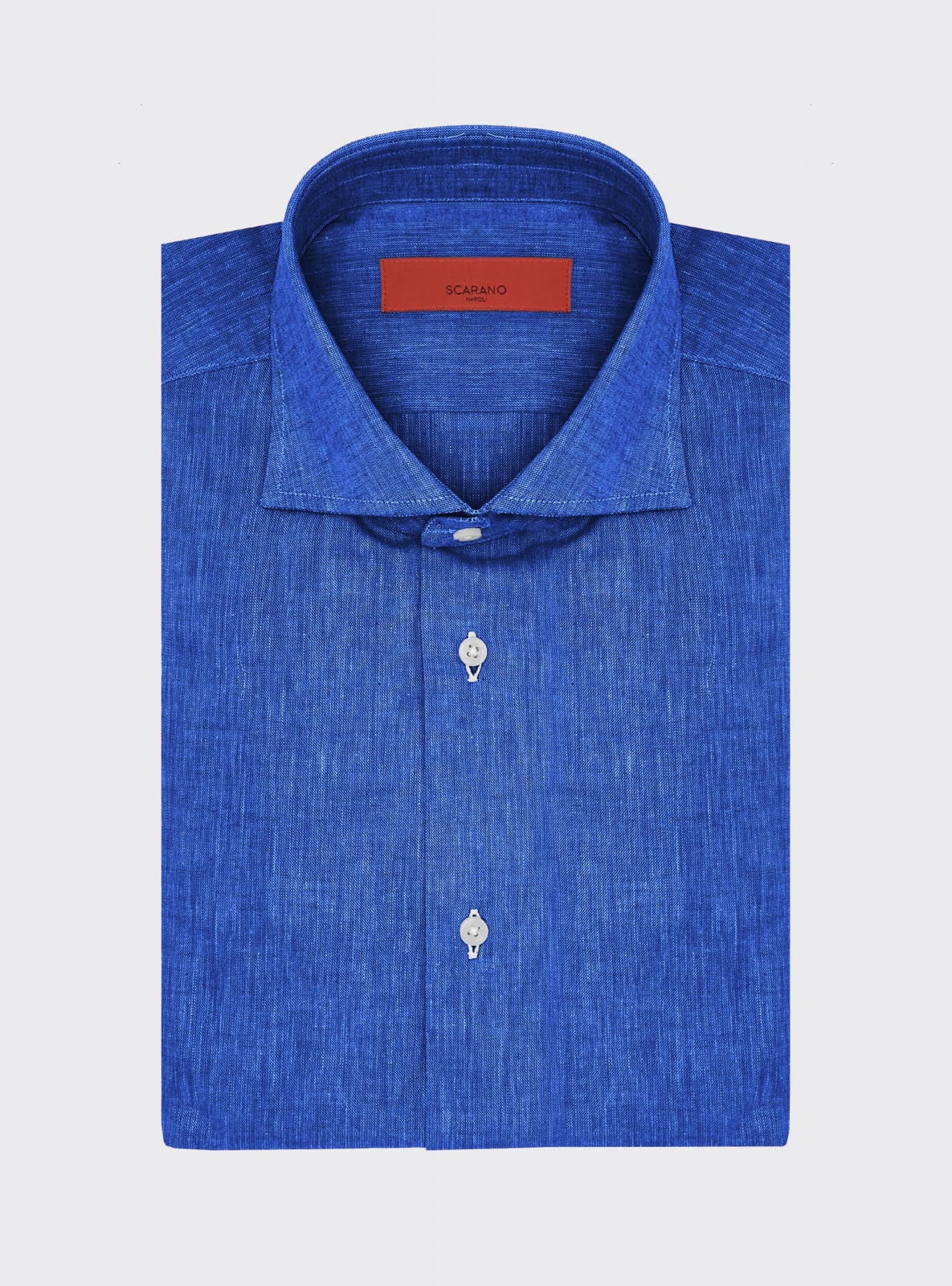 Camisa de Lino Azul Avión – Scarano Napoli #Color_Azul Avión