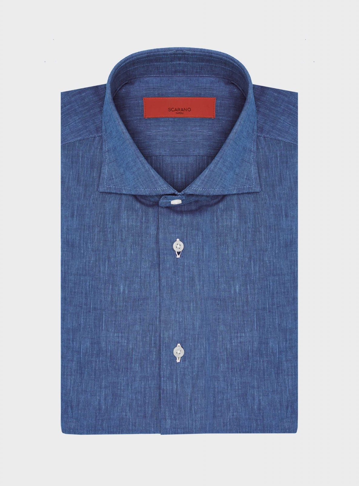 Camisa de Lino Azul – Scarano Napoli #Color_Azul