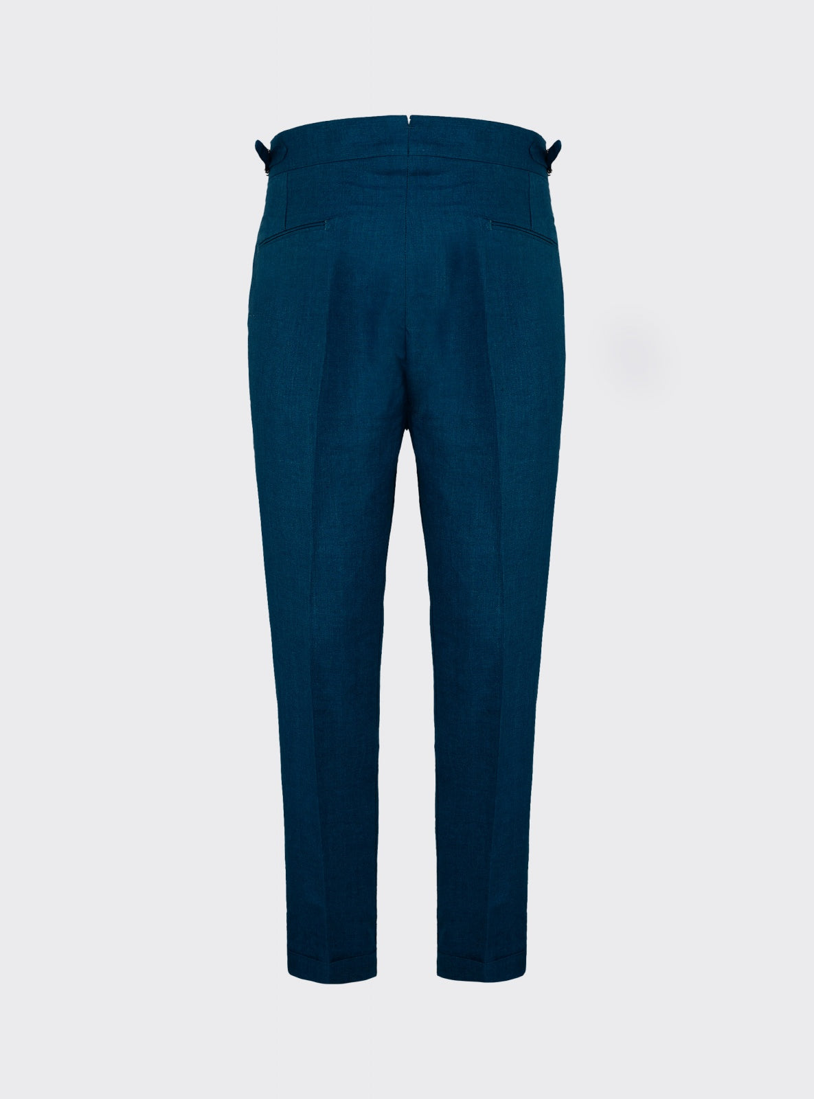 Pantalón Sastre de Lino Azul – detalle – Scarano Napoli #Color_Azul