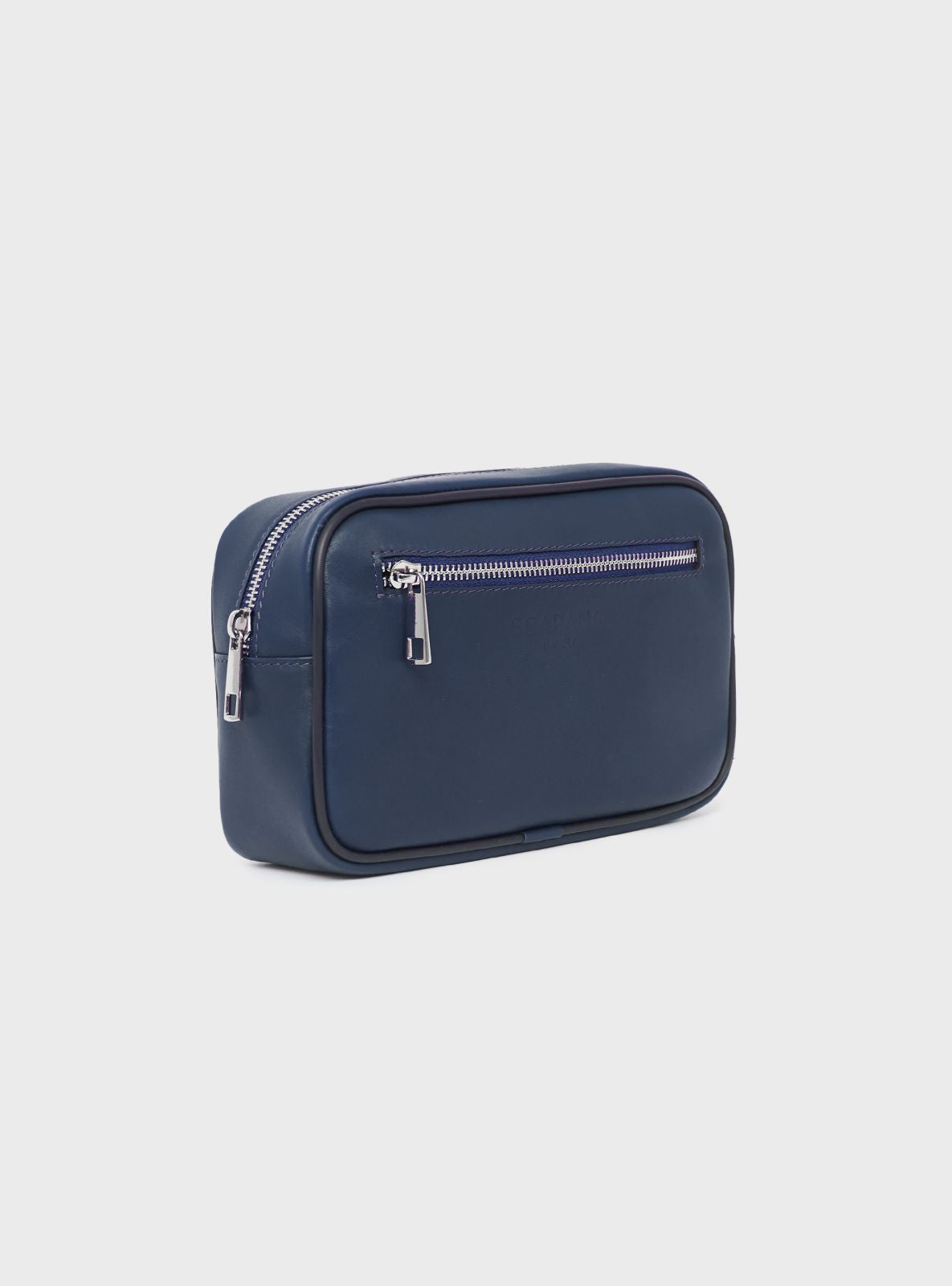 Pochette uomo in pelle blu – Scarano Napoli