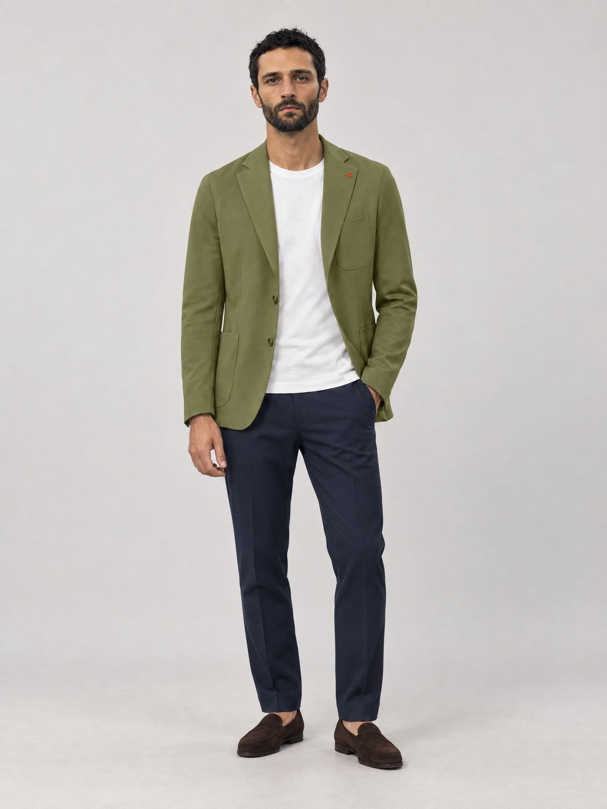 Marco indossa Giacca in Jersey Verde Salvia – Scarano Napoli #Colore_Verde Salvia