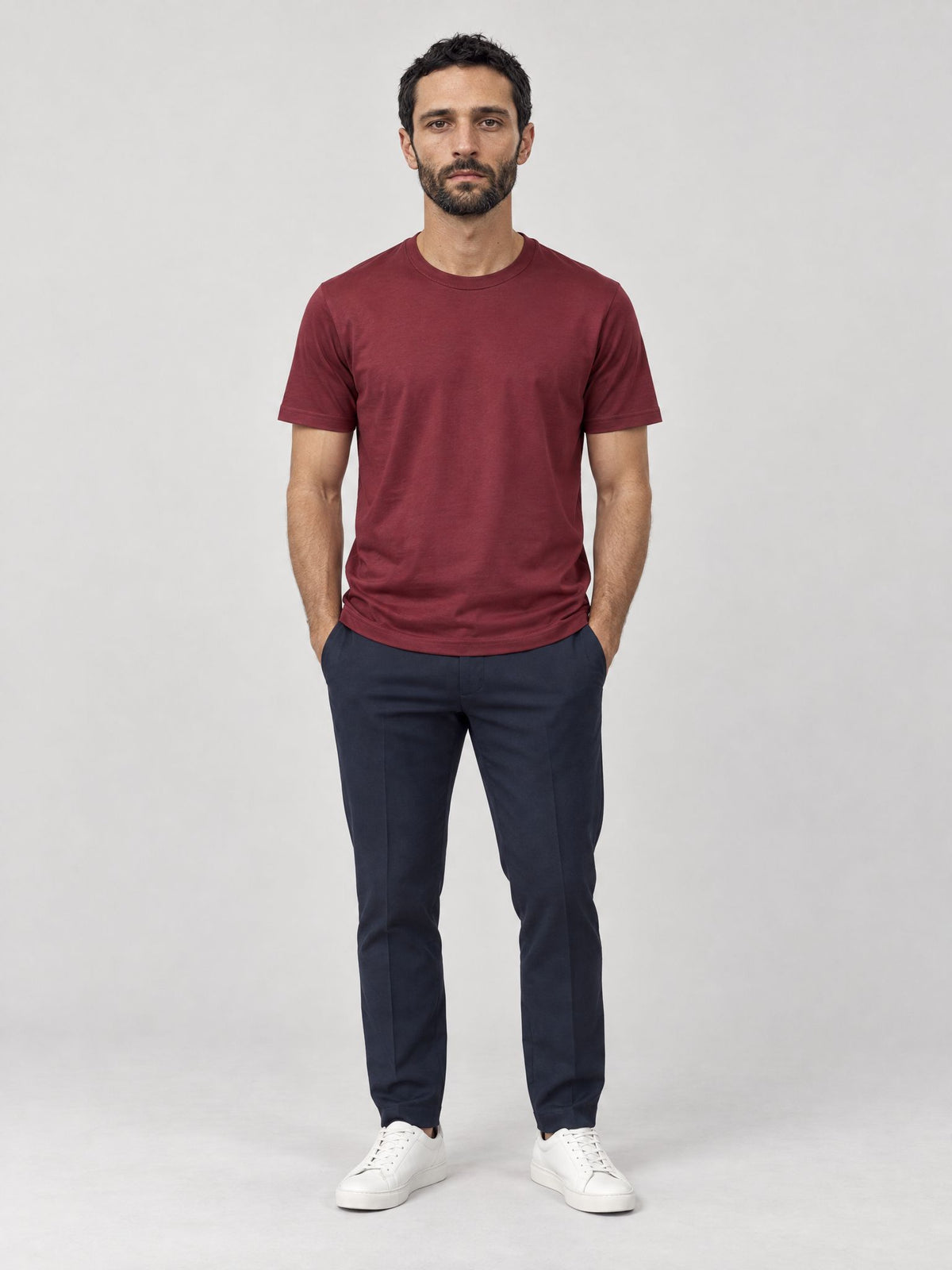 Marco indossa T-Shirt Filo di Scozia Bordeaux – Scarano Napoli #Colore_Bordeaux