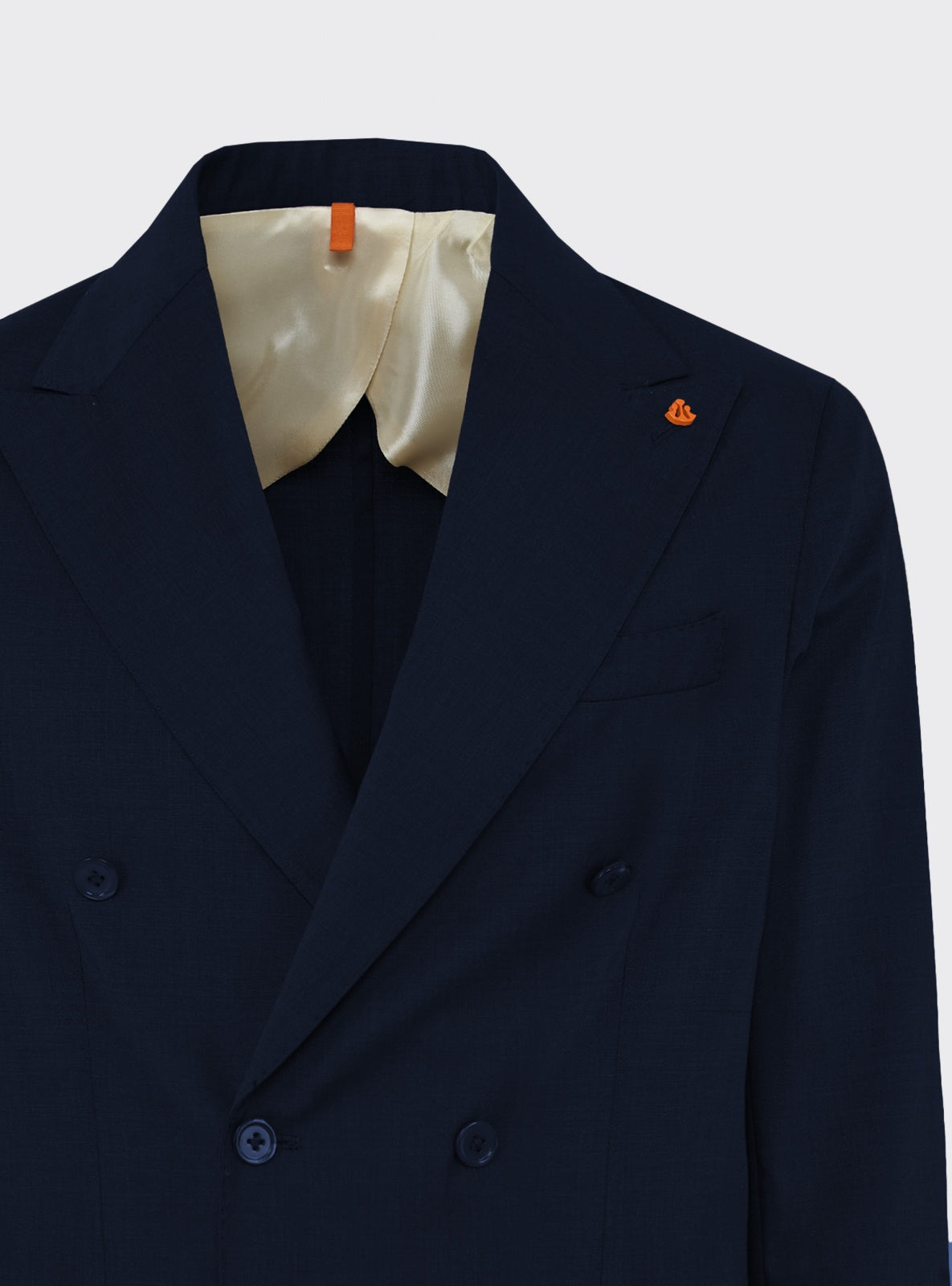 Tropea Double-Breasted Suit Blue – detail – Scarano Napoli #Colour_Blue