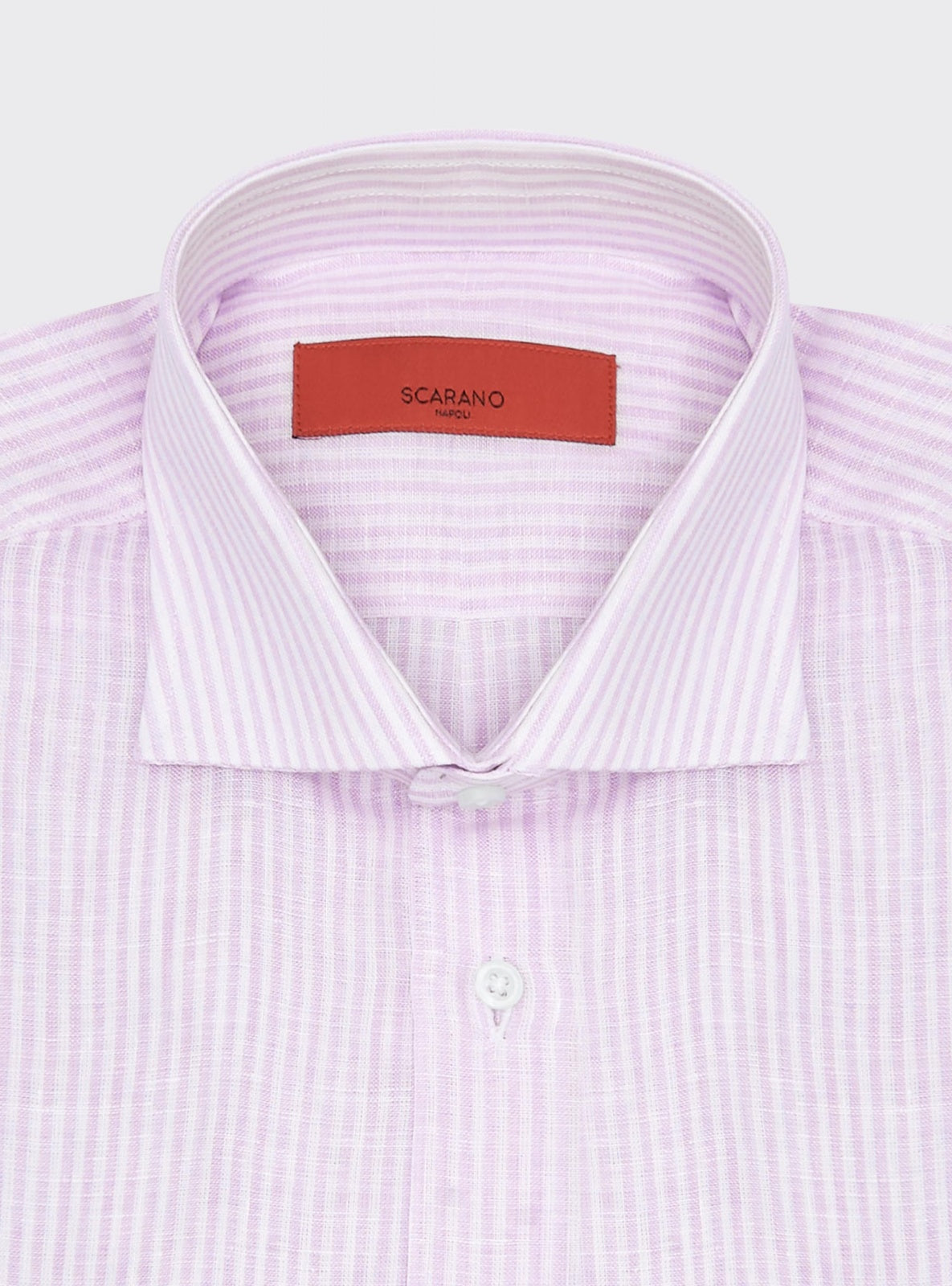 Camicia di Lino a Righe Rosa – Scarano Napoli #Colore_Rosa