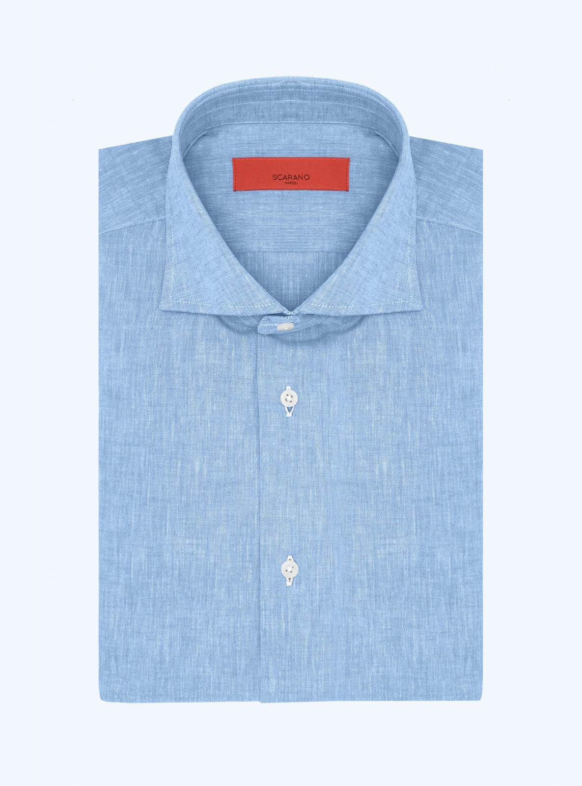 Camisa de Lino Azul Cielo – Scarano Napoli #Color_Azul Cielo