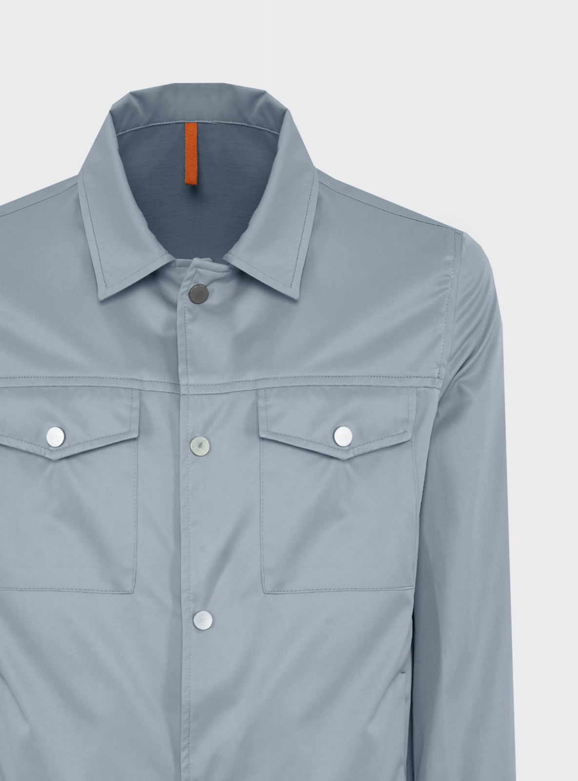 Sobrecamisa Técnica Davide Gris – detalle – Scarano Napoli #Color_Gris