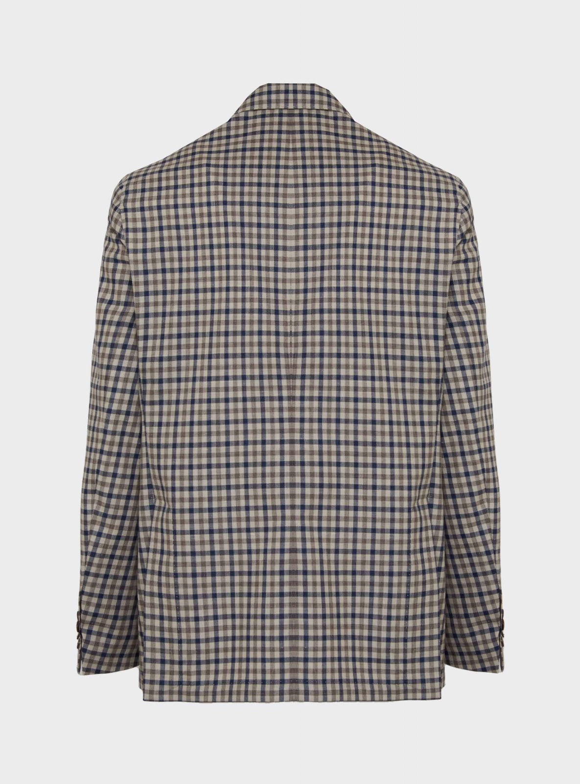 Check Jacket Beige – detail – Scarano Napoli #Colour_Beige