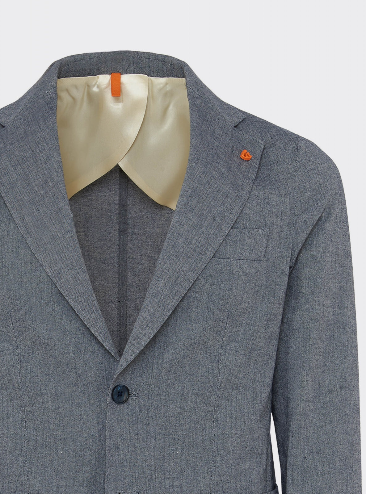 Seersucker Jacket Light Blue – detail – Scarano Napoli #Colour_Light Blue