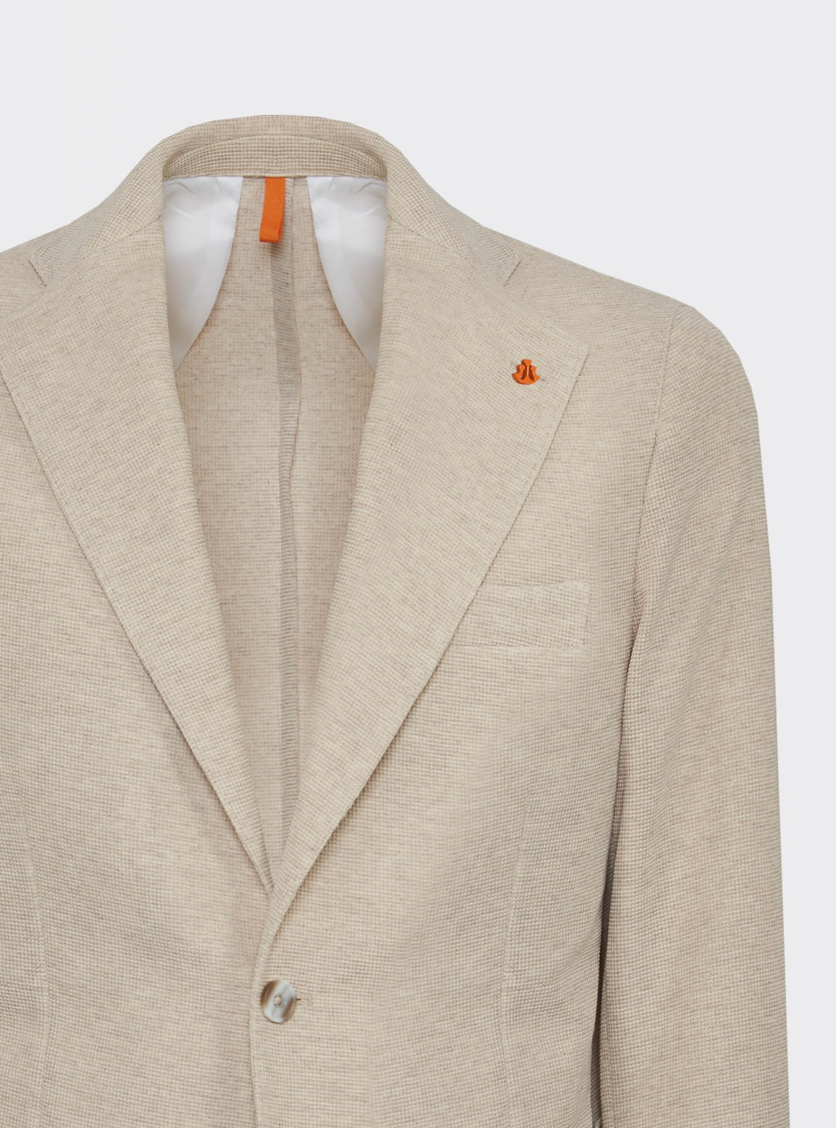 Americana Sfera de Jersey Beige – detalle – Scarano Napoli #Color_Beige
