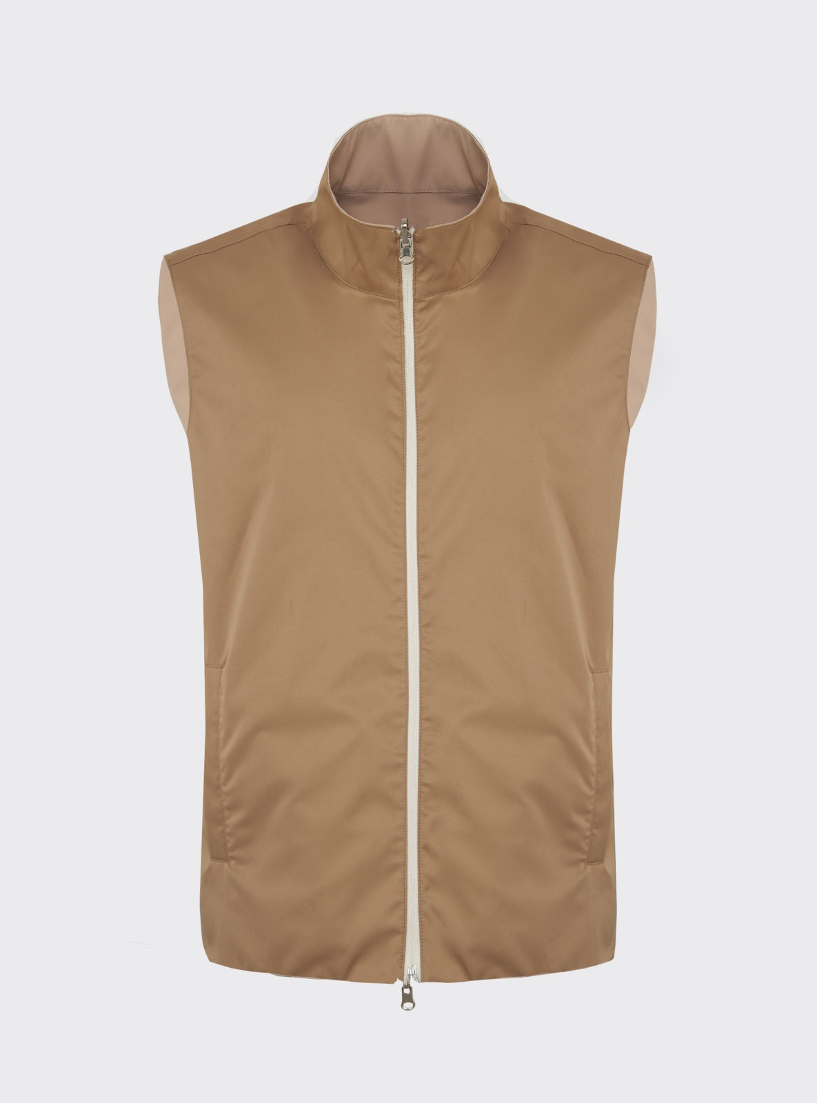 Gilet Tecnico Reversibile Beige Chiaro / Beige Scuro – Scarano Napoli #Colore_Beige Chiaro / Beige Scuro