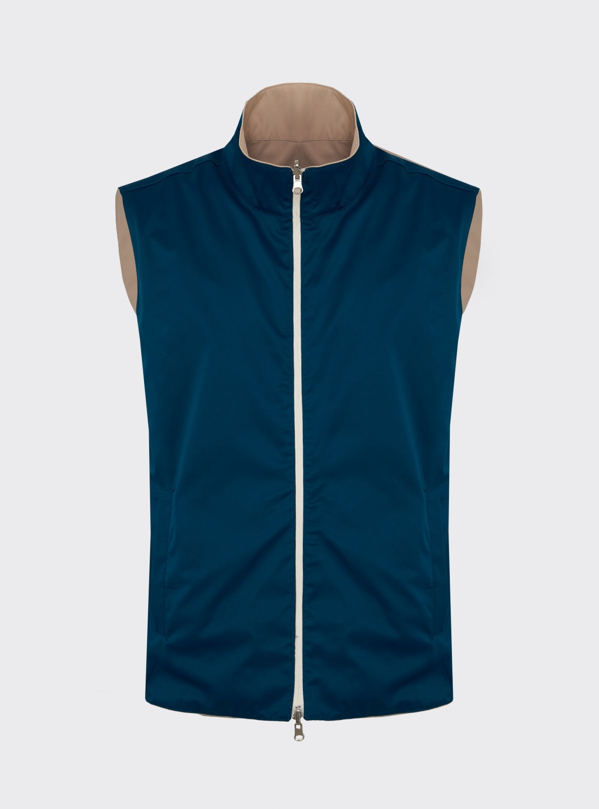 Reversible Technical Gilet Blue / Beige – Scarano Napoli #Colour_Blue / Beige