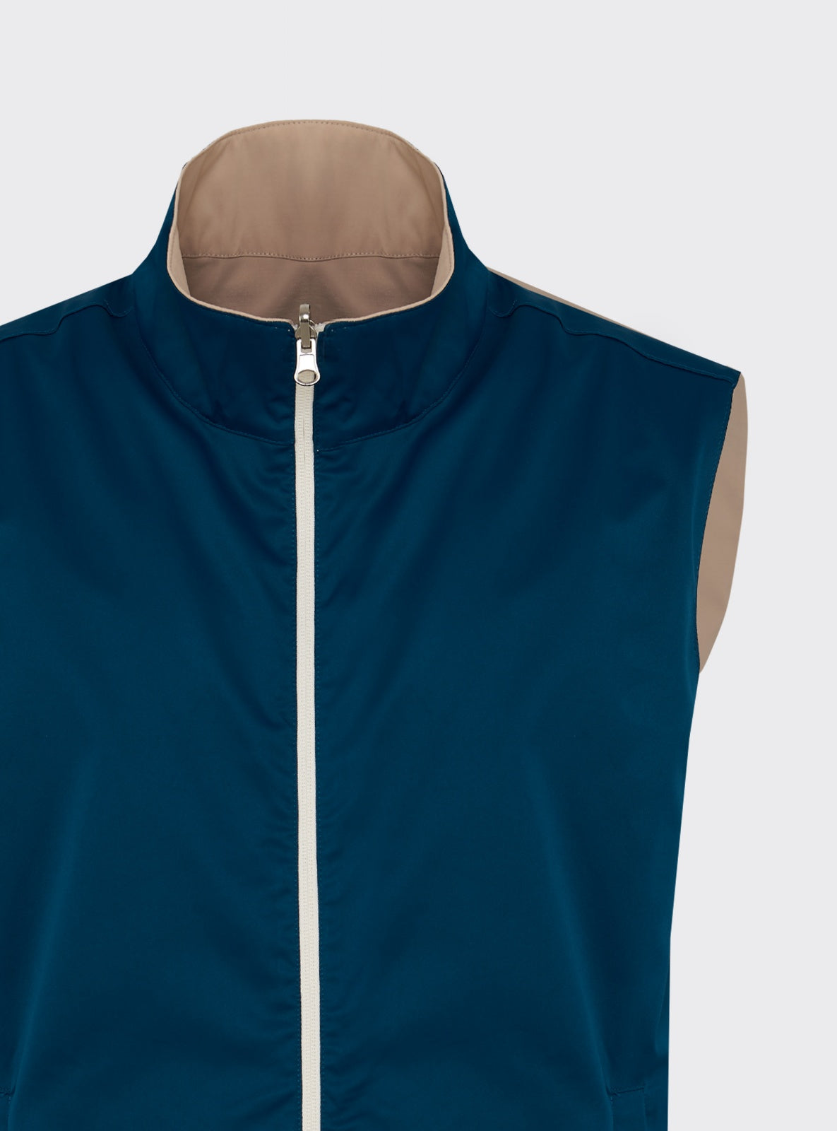 Gilet Tecnico Reversibile Blu / Beige – dettaglio – Scarano Napoli #Colore_Blu / Beige
