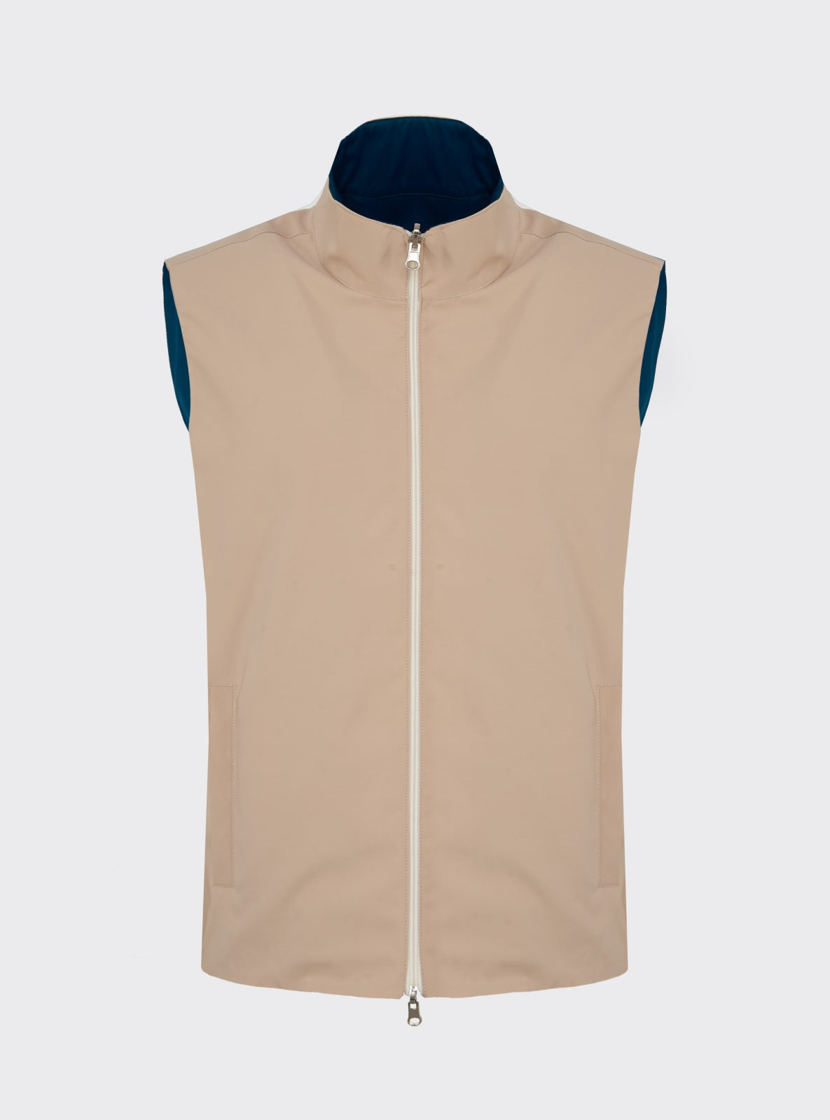 Gilet Tecnico Reversibile Blu / Beige – dettaglio – Scarano Napoli #Colore_Blu / Beige