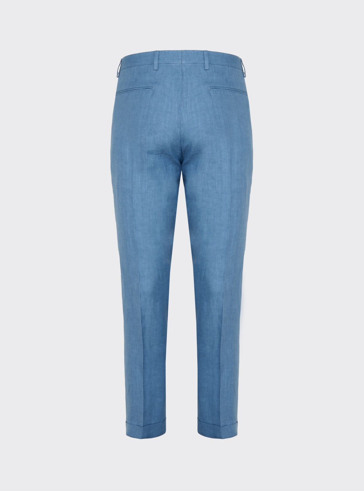 Pantalón Angelo de Lino Azul Cielo – detalle – Scarano Napoli #Color_Azul Cielo