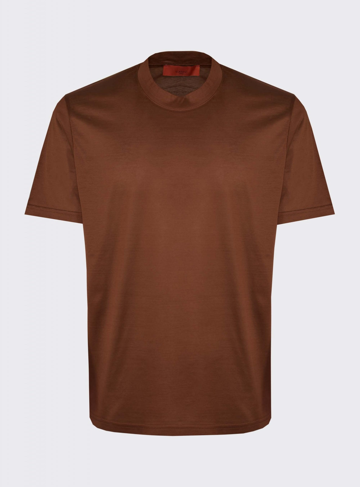 T-Shirt Filo di Scozia Tabacco – dettaglio – Scarano Napoli #Colore_Tabacco