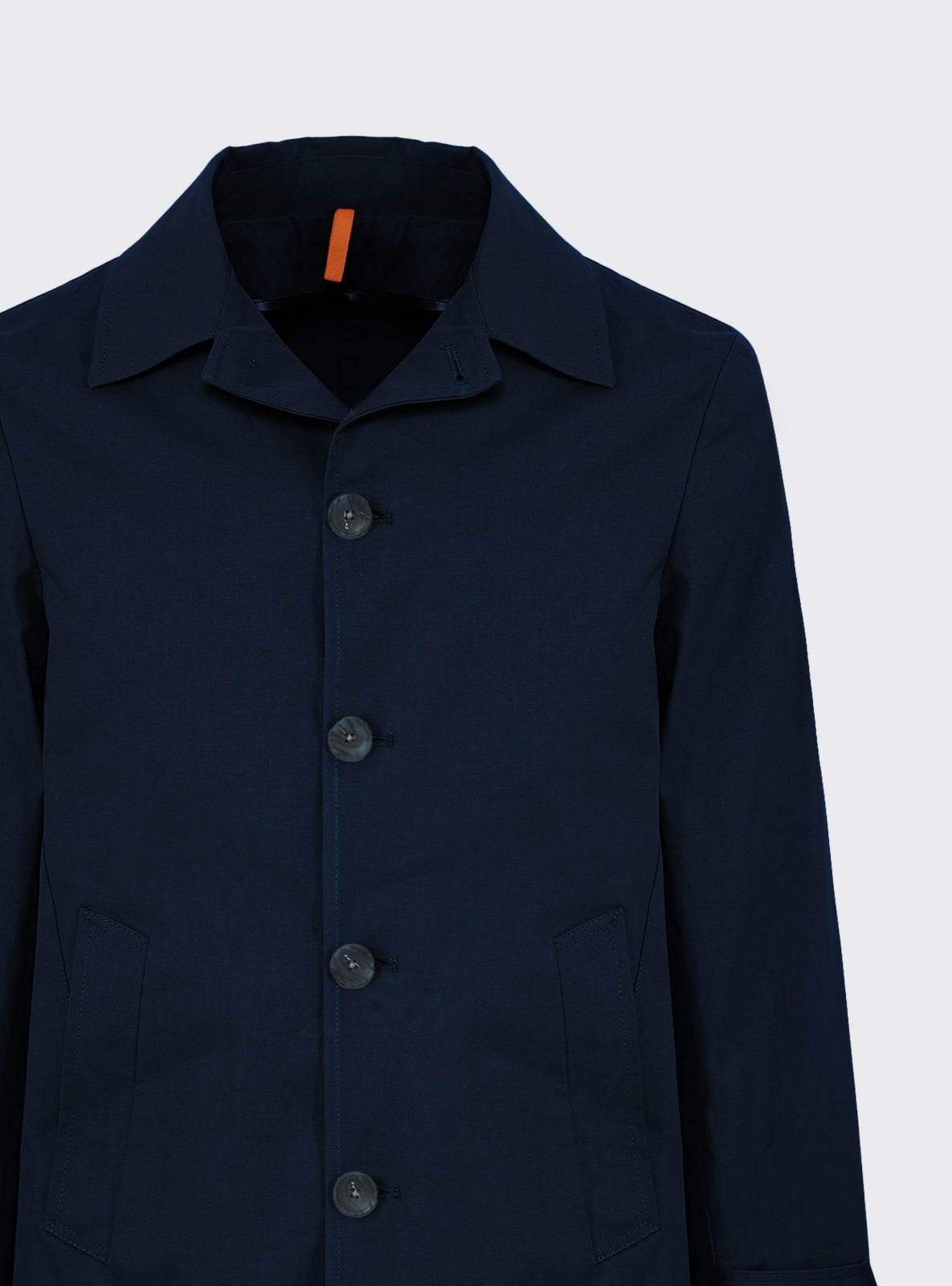 Trench Cotone Blu – dettaglio – Scarano Napoli #Colore_Blu