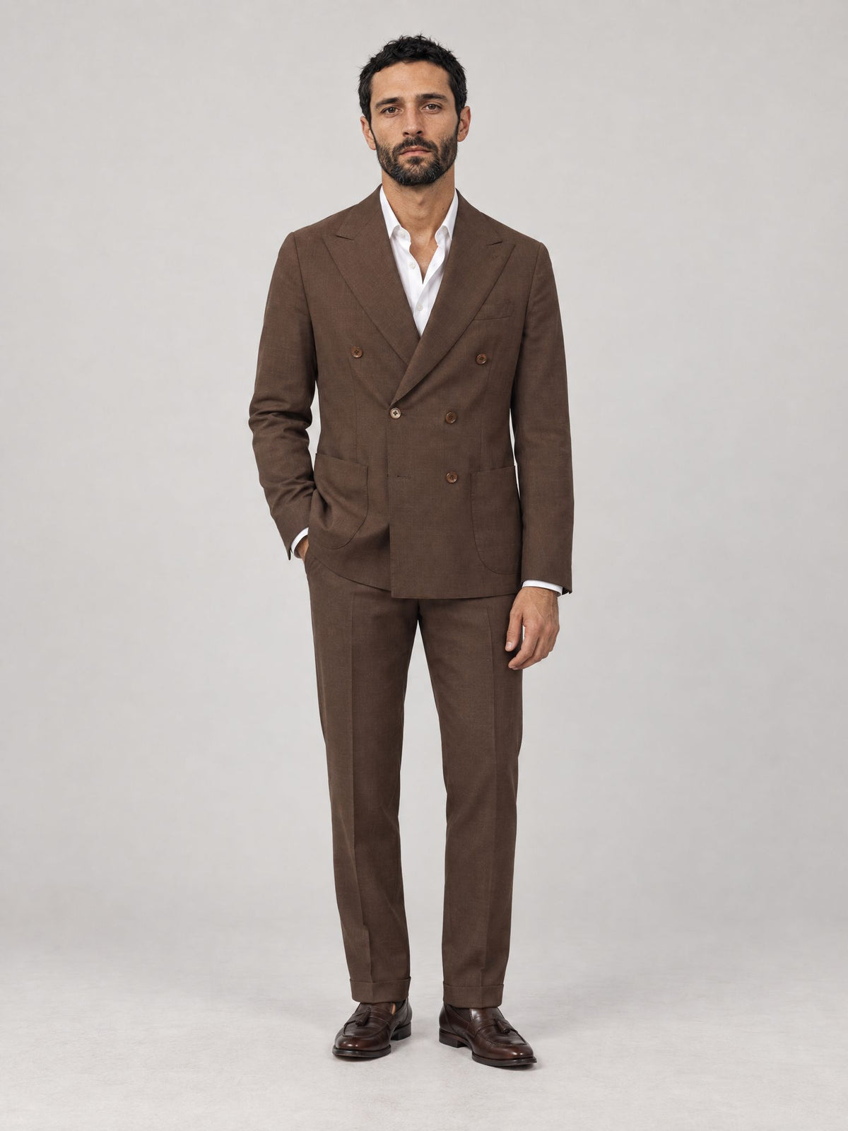 Marco wears Tropea Double-Breasted Suit Grey – Scarano Napoli #Colour_Grey