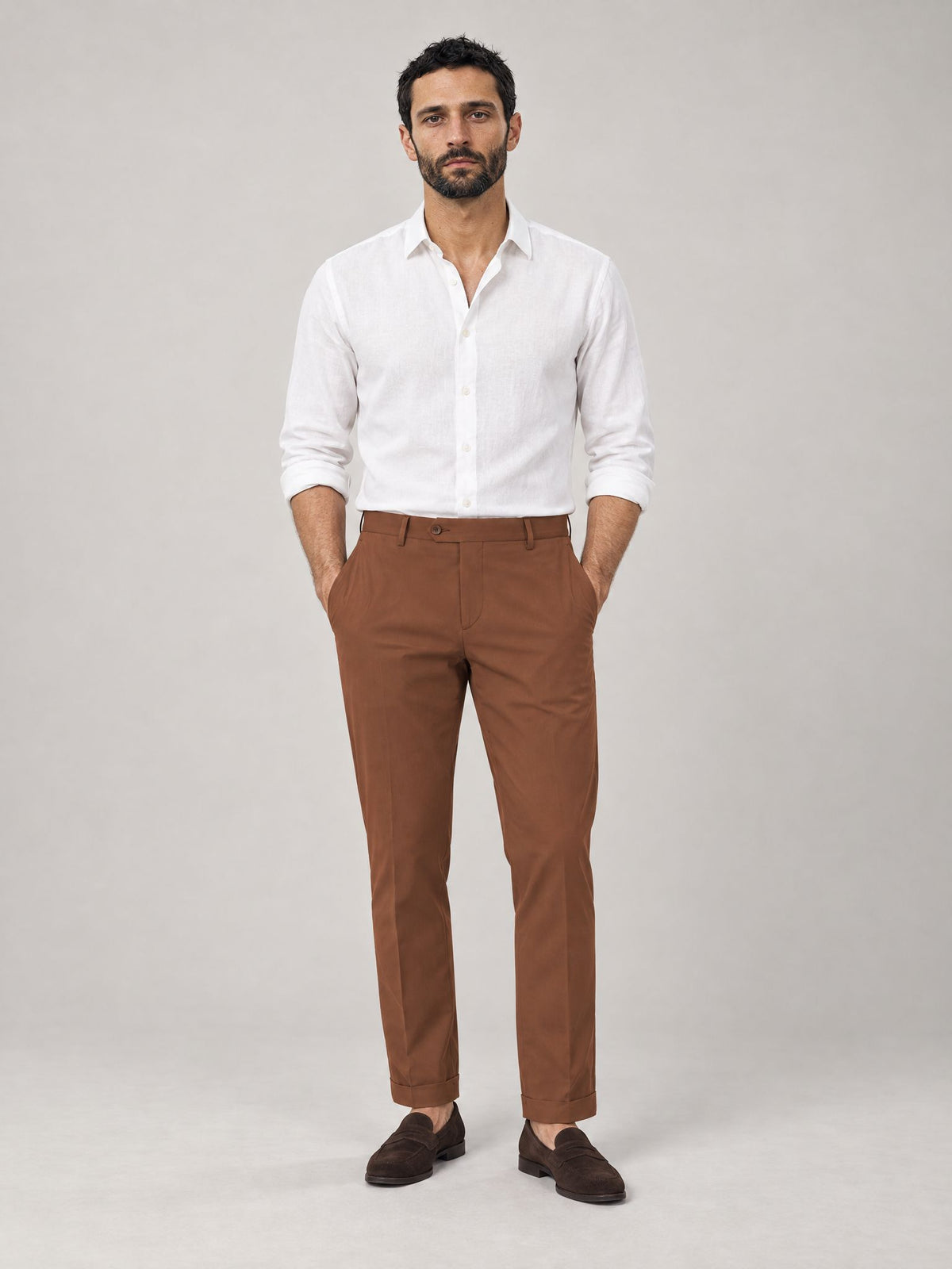 Marco wears Ciotto Trousers Tobacco – Scarano Napoli #Colour_Tobacco