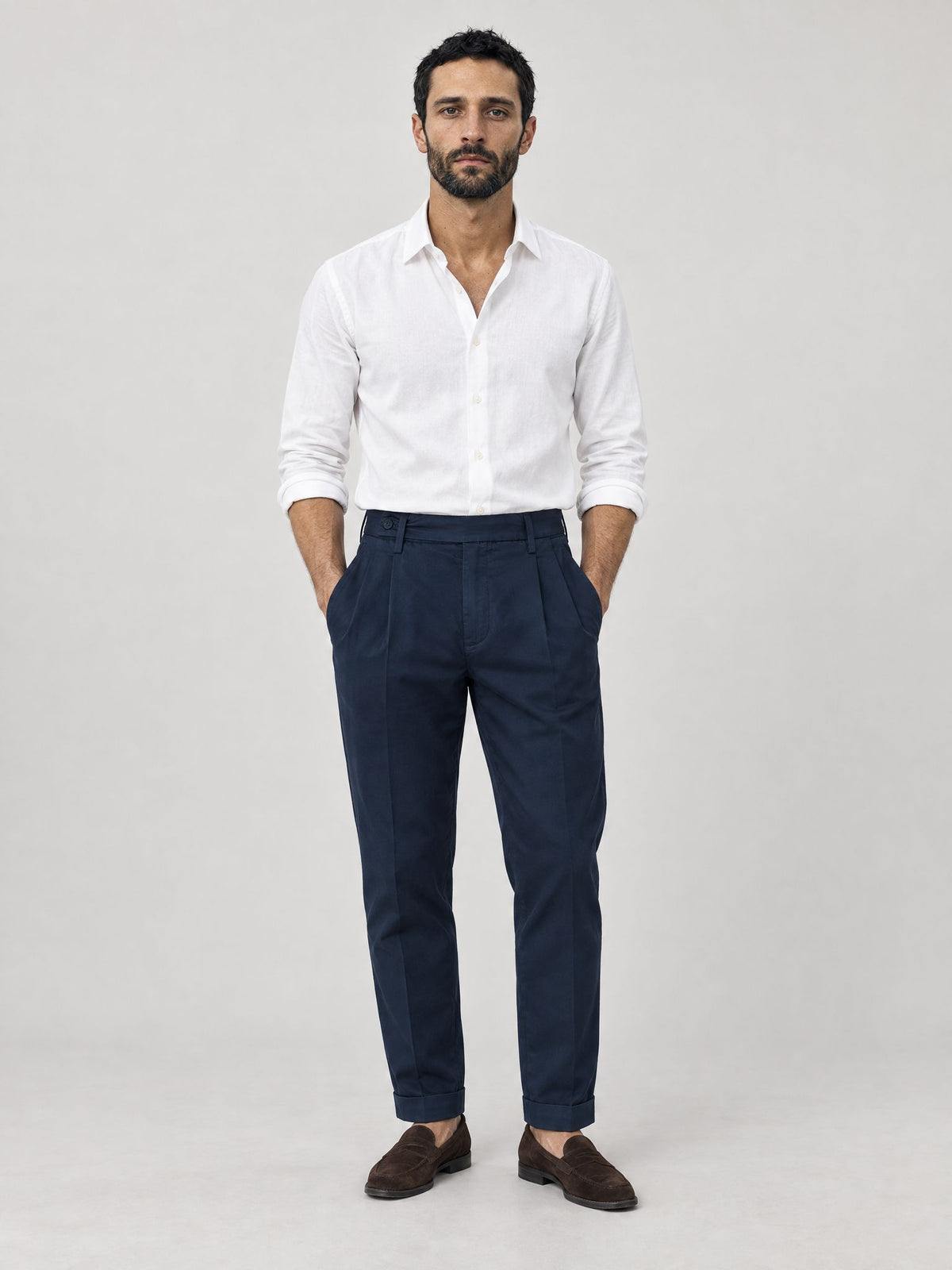 Marco indossa Pantalone Raso Blu – Scarano Napoli #Colore_Blu