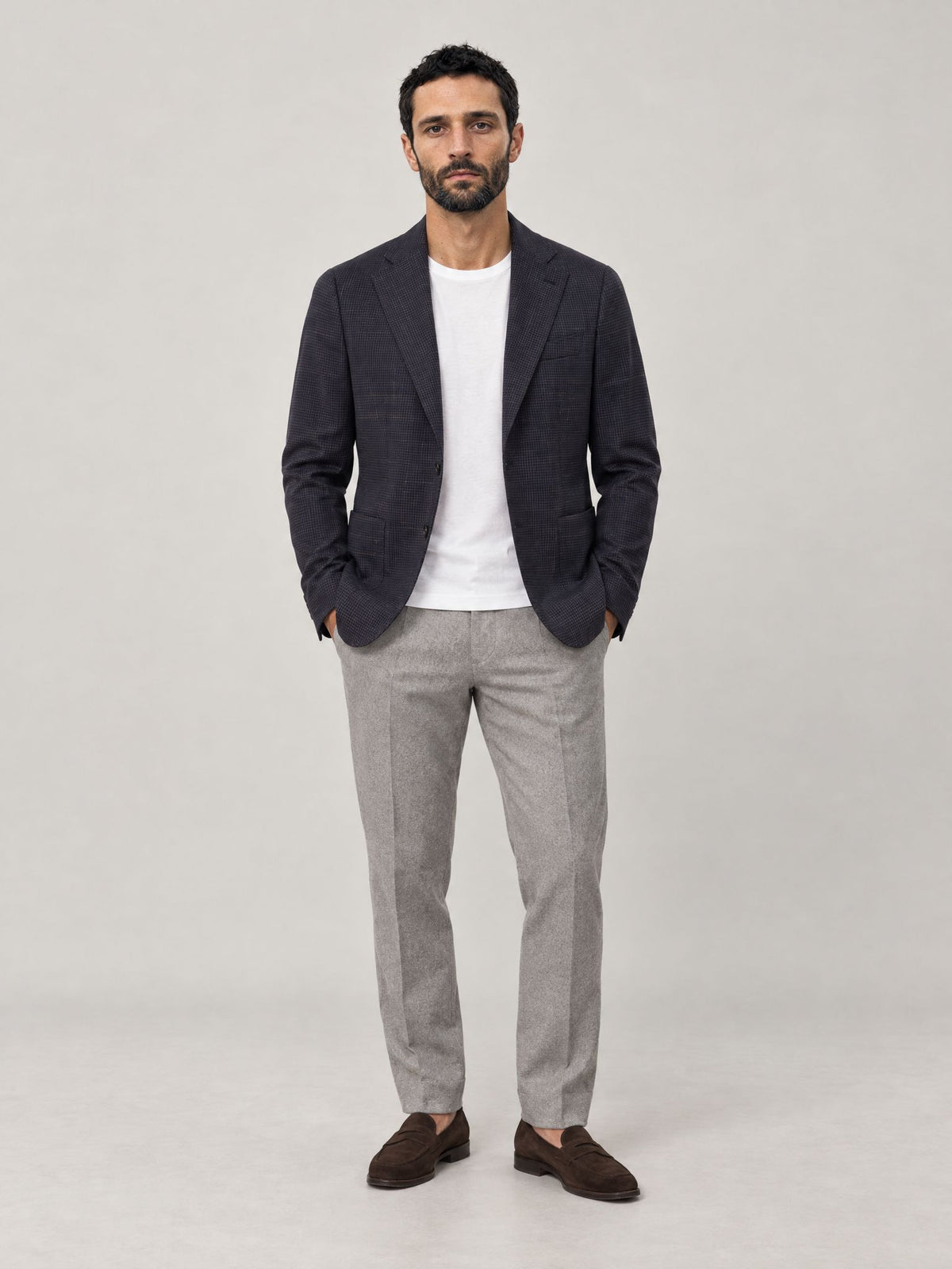 Marco indossa Giacca Micro Check Moro – Scarano Napoli #Colore_Moro