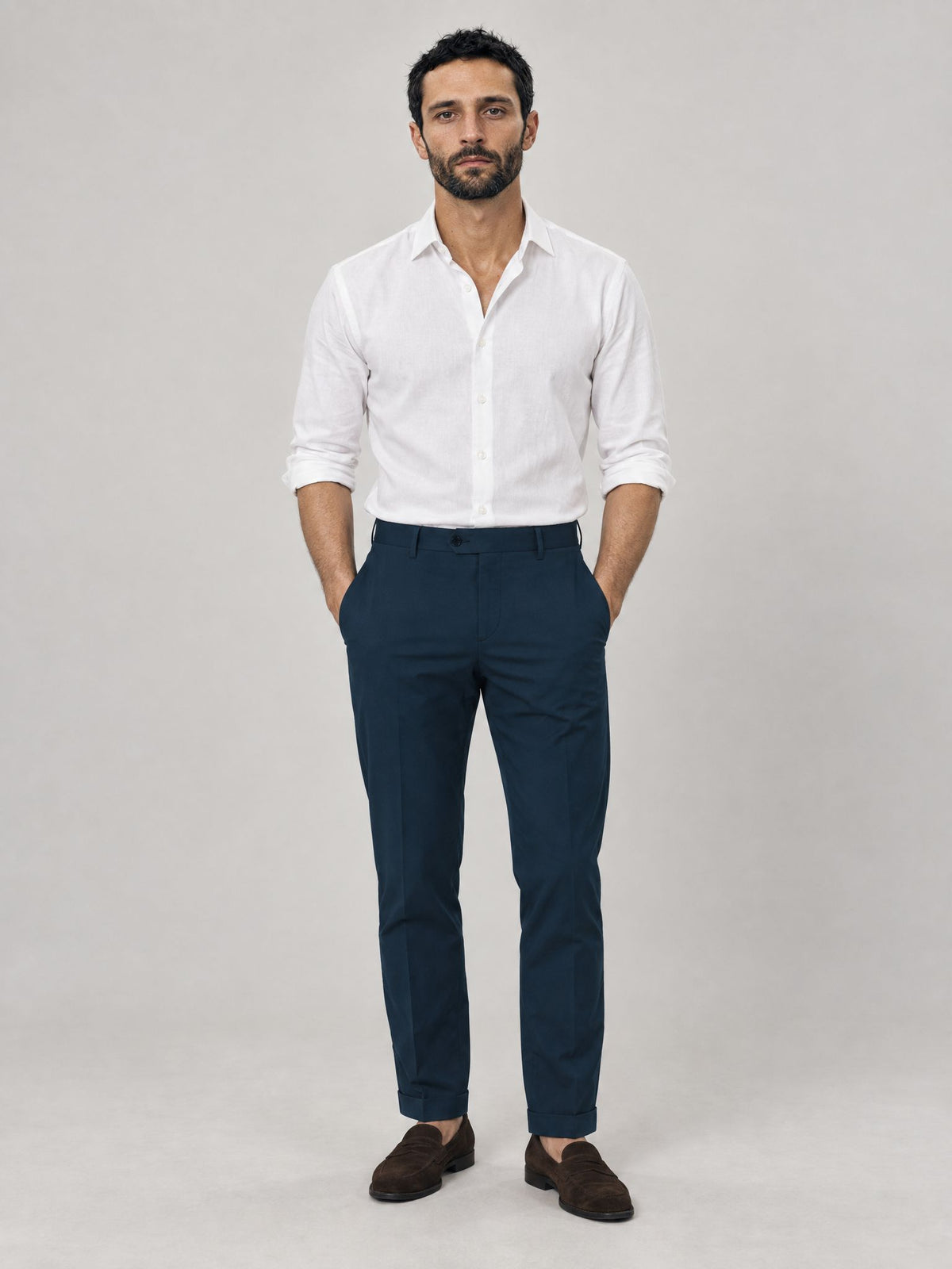 Marco wears Ciotto Trousers Blue – Scarano Napoli #Colour_Blue