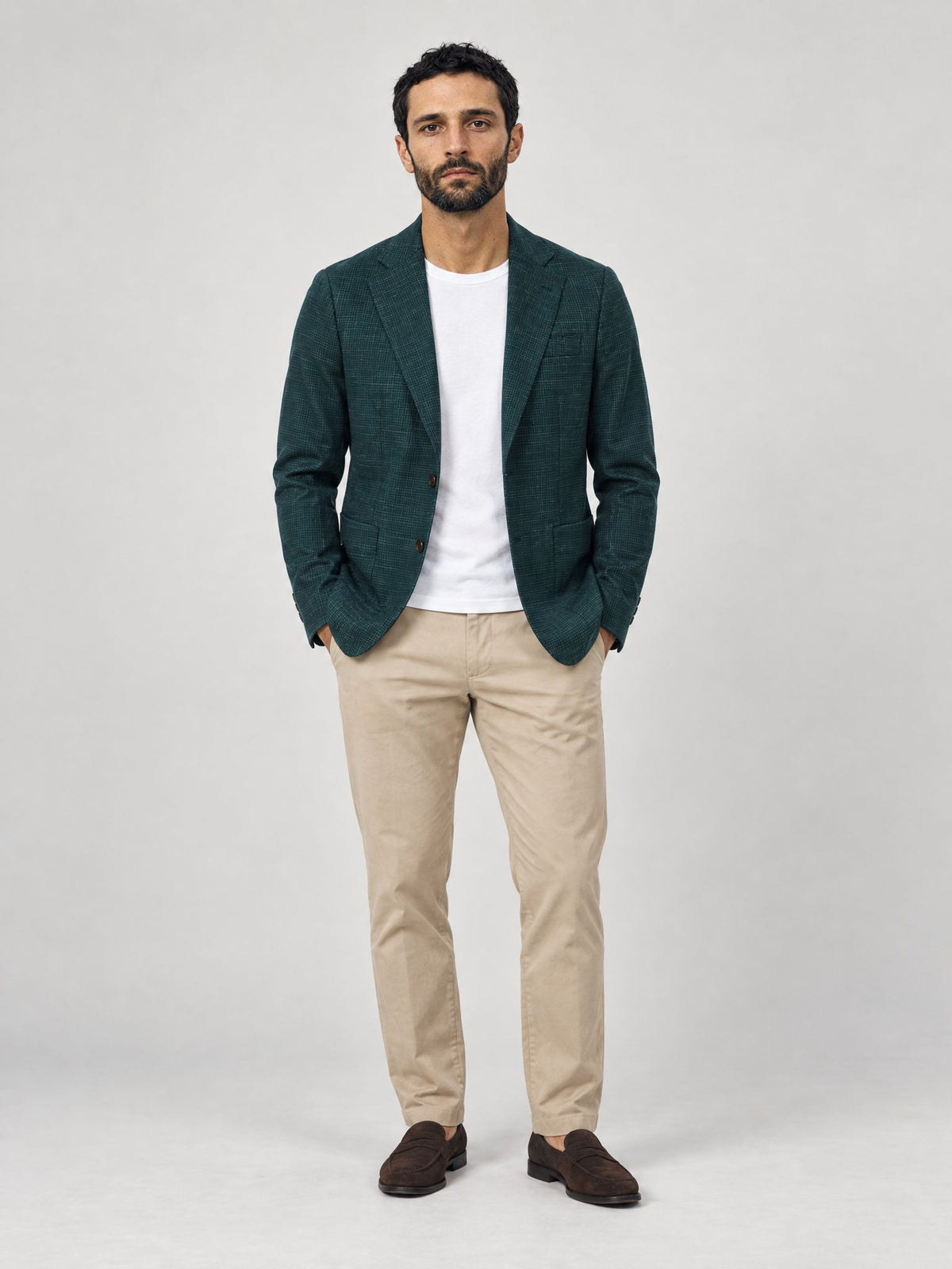 Marco indossa Giacca Micro Check Verde – Scarano Napoli #Colore_Verde