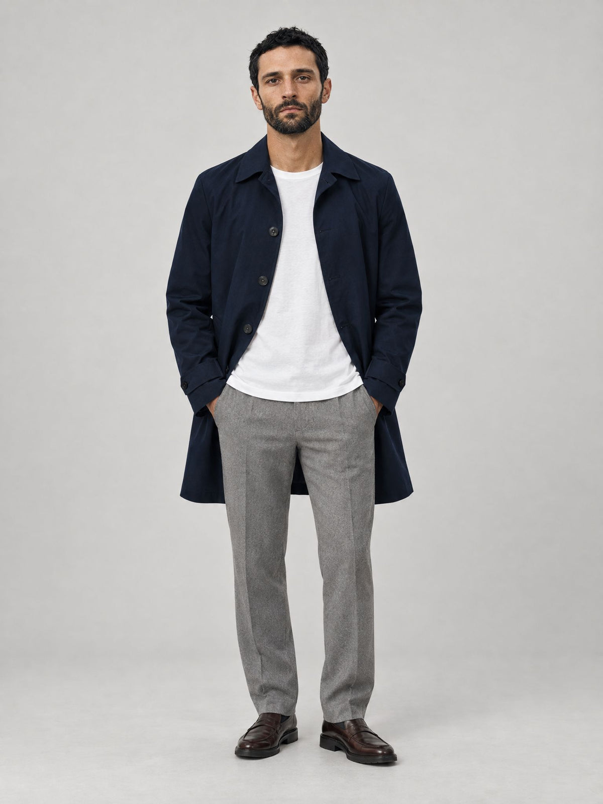 Marco indossa Trench Cotone Blu – Scarano Napoli #Colore_Blu
