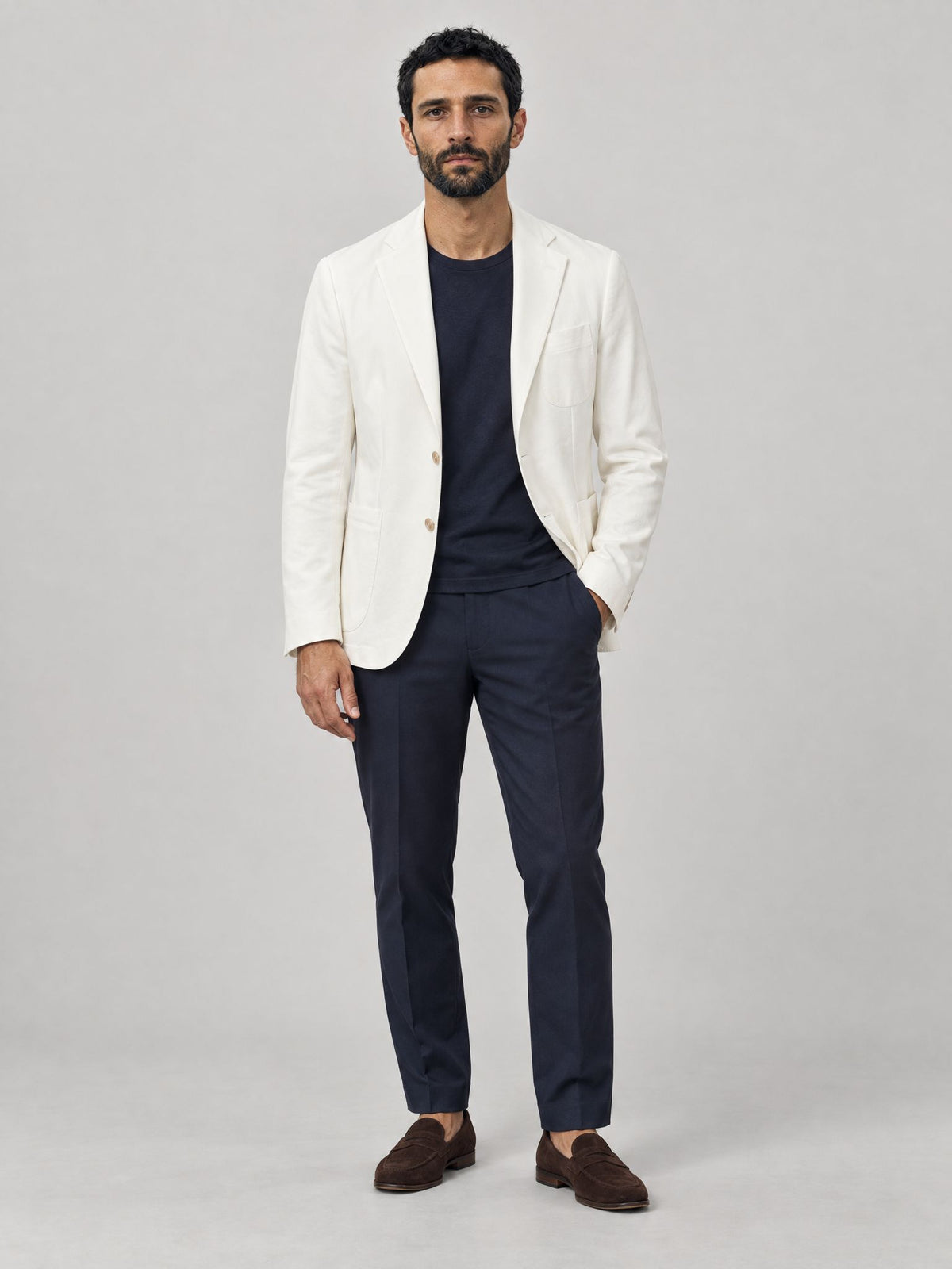 Marco indossa Giacca in Jersey Bianco – Scarano Napoli #Colore_Bianco