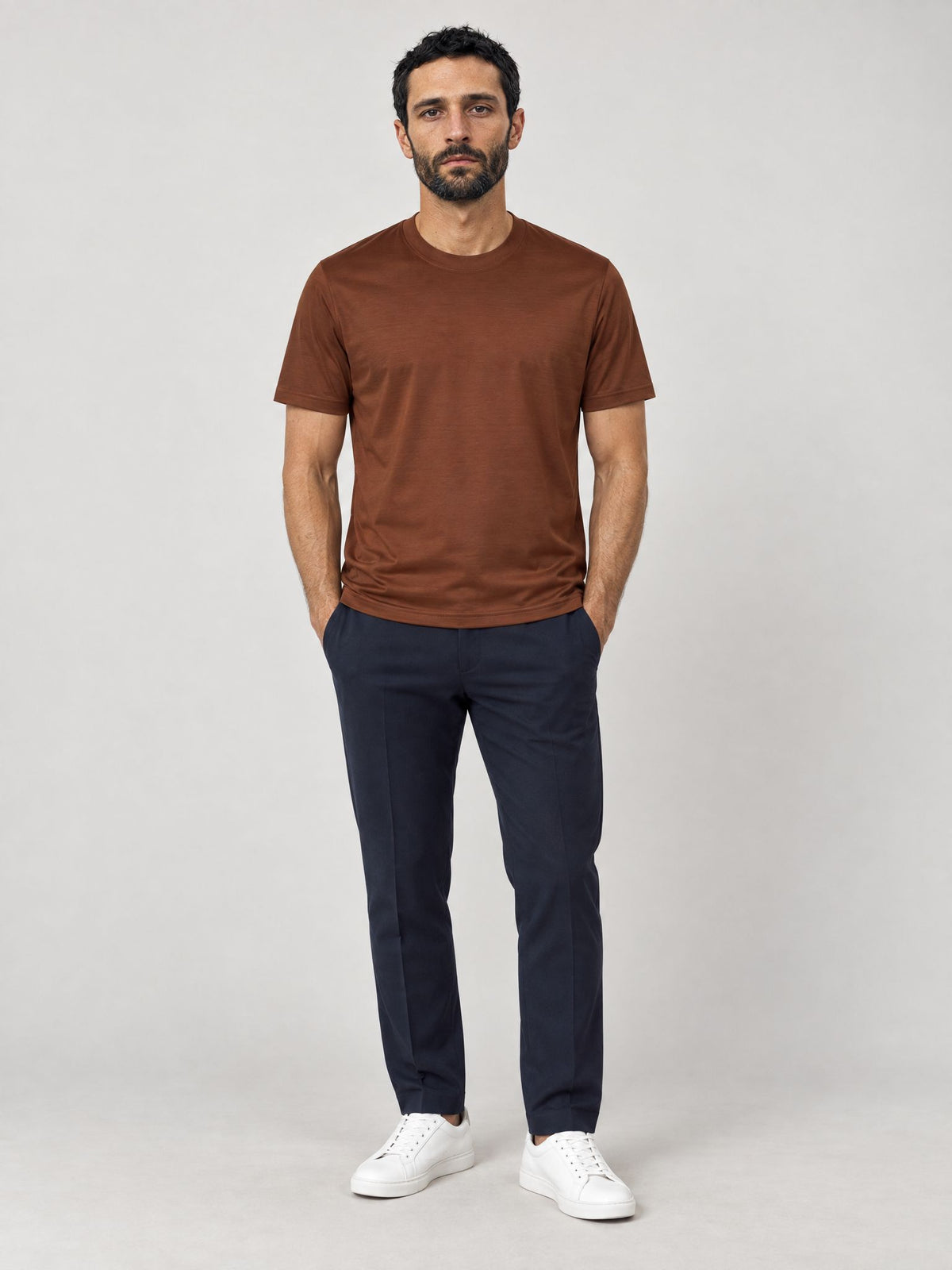 Marco indossa T-Shirt Filo di Scozia Tabacco – Scarano Napoli #Colore_Tabacco