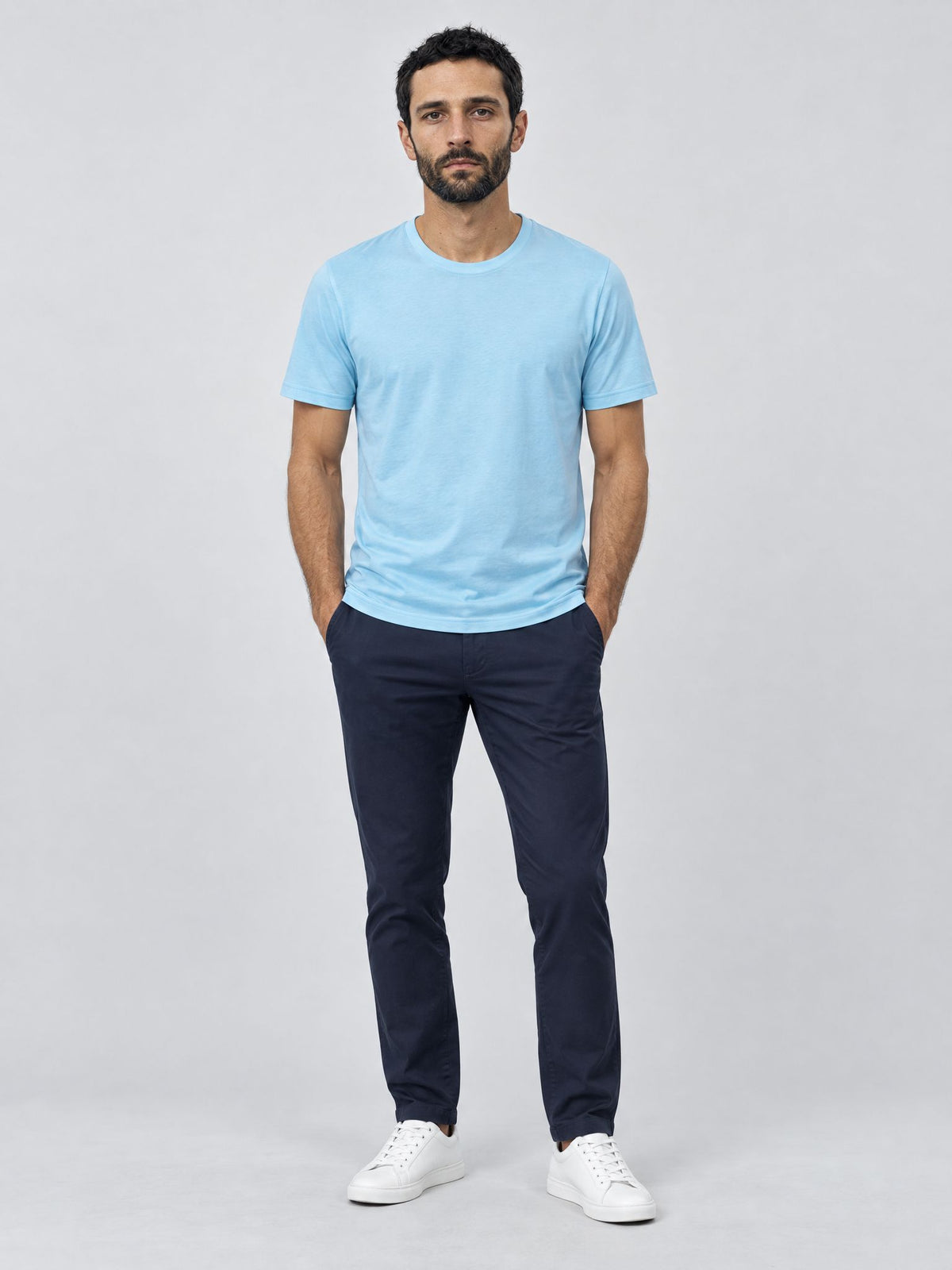 Marco indossa T-Shirt Filo di Scozia Azzurro – Scarano Napoli #Colore_Azzurro
