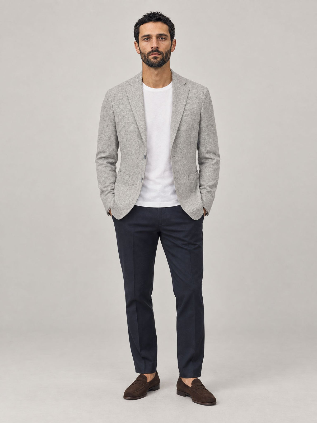 Marco lleva Americana Sfera de Jersey Gris – Scarano Napoli #Color_Gris