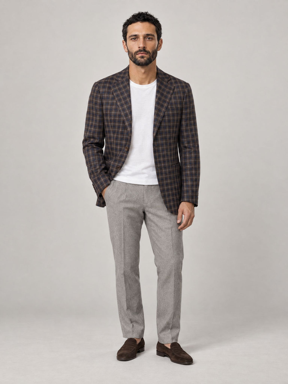 Marco wears Check Jacket Dark Brown – Scarano Napoli #Colour_Dark Brown