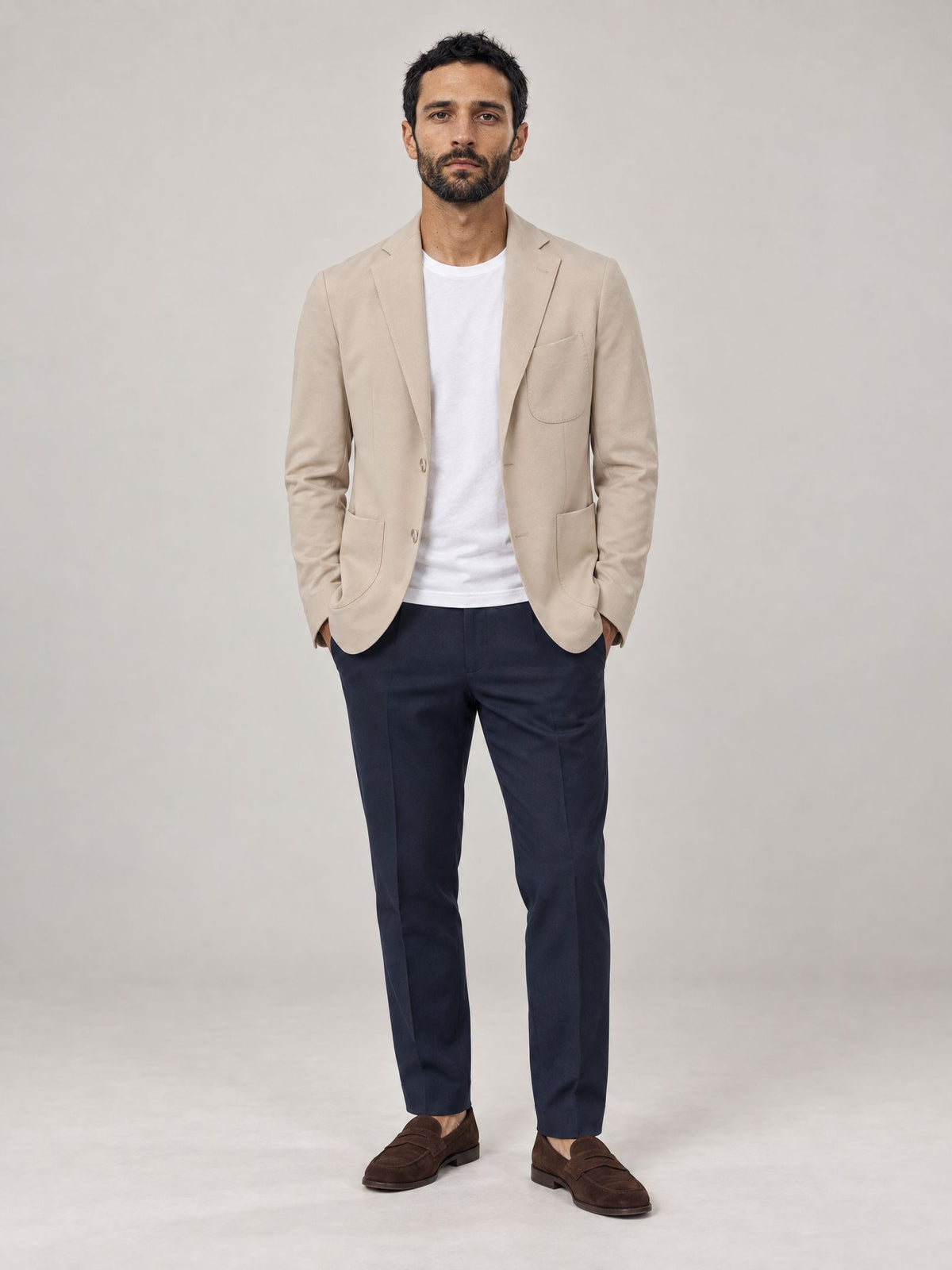 Marco indossa Giacca in Jersey Beige – Scarano Napoli #Colore_Beige